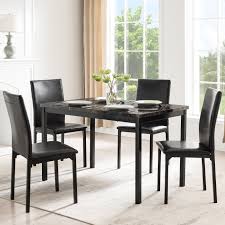 5 piece faux marble dining table