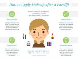 how to apply makeup after a facelift