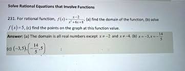 Solved Solve Rational Equations That