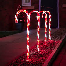 White Candy Cane Stake Lights