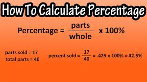 how to calculate the percene of