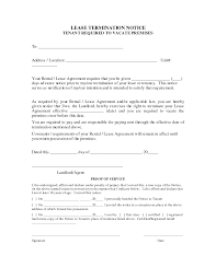 Rental Agreement Termination Letter Sample Lease From