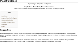 Piagets Stages Of Cognitive Development Pdf Free Download