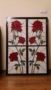 Doble Roses Stained Glass Panel