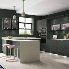 with sage green kitchen units