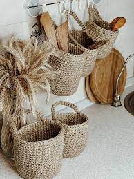 Crochet Basket In The Kitchen Jute