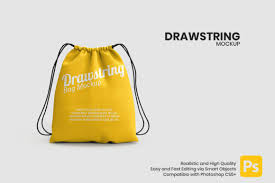 realistic drawstring bag mockup graphic