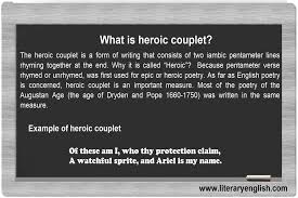what is heroic couplet literary english