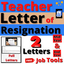resignation letter teacher resource