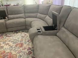 Leather Reclining Sectional With 3