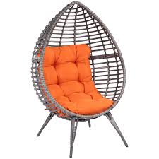 Outsunny Teardrop Wicker Lounge Chair