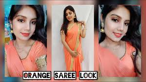 orange saree makeup look look 2