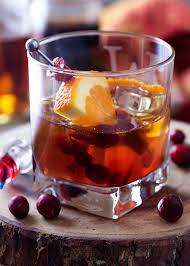 These 12 christmas drink recipes are easy to make & are sure to spread holiday cheer! Bourbon Cranberry Old Fashioned Just A Little Bit Of Bacon