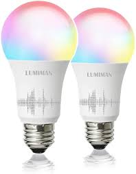 Smart Wifi Light Bulb Led Rgb Color Changing Compatible With Alexa And Google Home Assistant No Hub Required A19 E26 Multicolor Lumiman 2 Pack Amazon Com