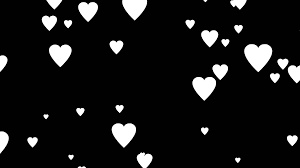 Falling White Cartoon Hearts Over Black Background Very Easy To Use