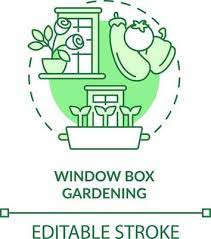 Window Box Gardening Green Concept Icon