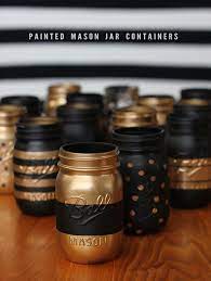 Painted Patterned Mason Jar Containers