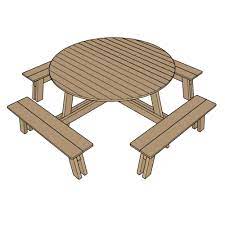 Round Picnic Table With Benches