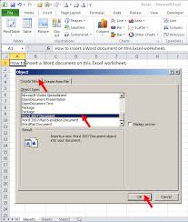 Toms Tutorials For Excel Inserting A Word Document Onto