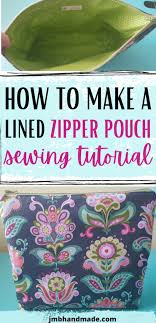 how to sew a lined zipper pouch jmb