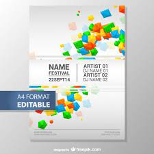 colorful geometric editable poster template