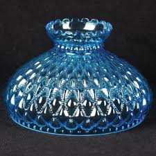 10 blue diamond quilt oil lamp shade