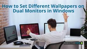 how to set diffe wallpapers on dual