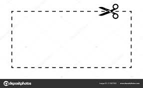 Coupon Template Dashed Line Scissors Black Vector Label Stock