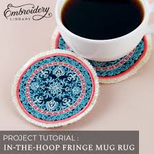 in the hoop fringe mug rug machine