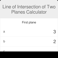Of Intersection Of Two Planes Calculator