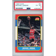 Often times the card's appearance will be quite close to that of a gem mint copy. Fanatics Authentic Michael Jordan Chicago Bulls 1986 Fleer Rookie Card 57 Graded Psa 6 Fleer Walmart Com Walmart Com