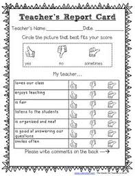 Report cards periodically present a teacher's evaluation of student's progress in various courses as well as in general and. Teacher Report Card For Elementary Students Teacher Evaluation Student Survey School Report Card