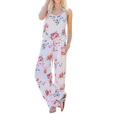 Details About Jumpsuit Spaghetti Strap Women Plus Size Playsuit Floral Print Overalls Pockets