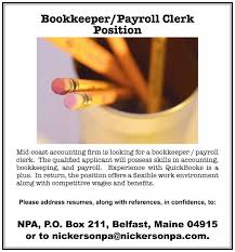 Bookkeeper Payroll Clerk Position Available Penbay Pilot