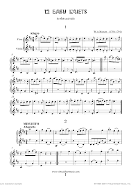 There are plenty of simple violin songs in the classical music repertoire. Mozart Easy Duets Sheet Music For Flute And Violin Pdf