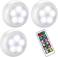 Amazon Com Bls Wireless Dimmable Led Puck Lights With Remote Control Aa 1030 Operated With 3 Aa Batteries Stick On Led Under Cabinet Lighting With Timer Cool White And Warm White 3 Pack Home