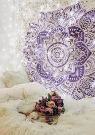 Lavender Mandala Tapestry Purple Room