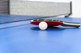 Closeup Red Table Tennis Paddle White