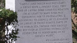 1634 it must indeed have seemed miraculous to bradford that the english settlers were spared from the smallpox that ravaged their native american neighbors. Static Shot Of Quote From William Bradford Inscribed On A Stone Clipstock
