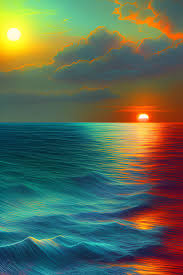 sunset with vibrant colours wallpapers ai