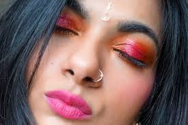 sunset metallic orange pink eye makeup