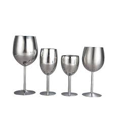 2pcs Wine Glasses Stainless Steel 18 8