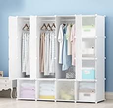 Featuring a large open space, it offers you enough room for you to arrange clothes. Megafuture Diy Portable Wardrobe Clothes Closet Modular Storage Organizer Space Saving Armoire Deeper Cube With Hanging Rod 12 Cubes Home Kitchen Bedroom Armoires