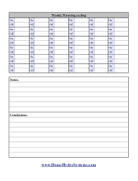 Daily Weekly Hydroponic System Plant Growth Charts