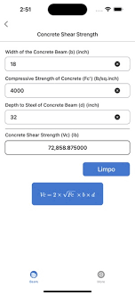 beam calculator lite on the app