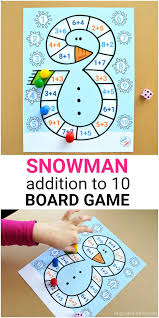Kids need lots of practice before achieving math fluency. Snowman Addition To 10 Board Game Frogs And Fairies Addition Games Kindergarten Math Games For Kids Math Board Games