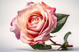 Una sola rosa rosa su sfondo bianco | Foto Premium