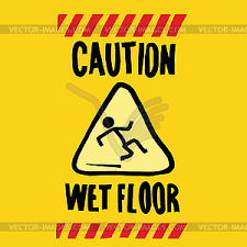 caution wet floor vector clipart