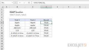 How To Use The Excel Exact Function Exceljet