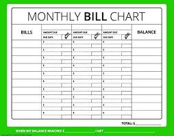 16x12 Monthly Bill Chart Budget Expense Planner
